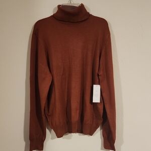 Elegant Women's Turtleneck Sweater in Rich Brown
